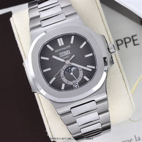 patek philippe nautilus phase de lune|Patek Philippe annual calendar moonphase.